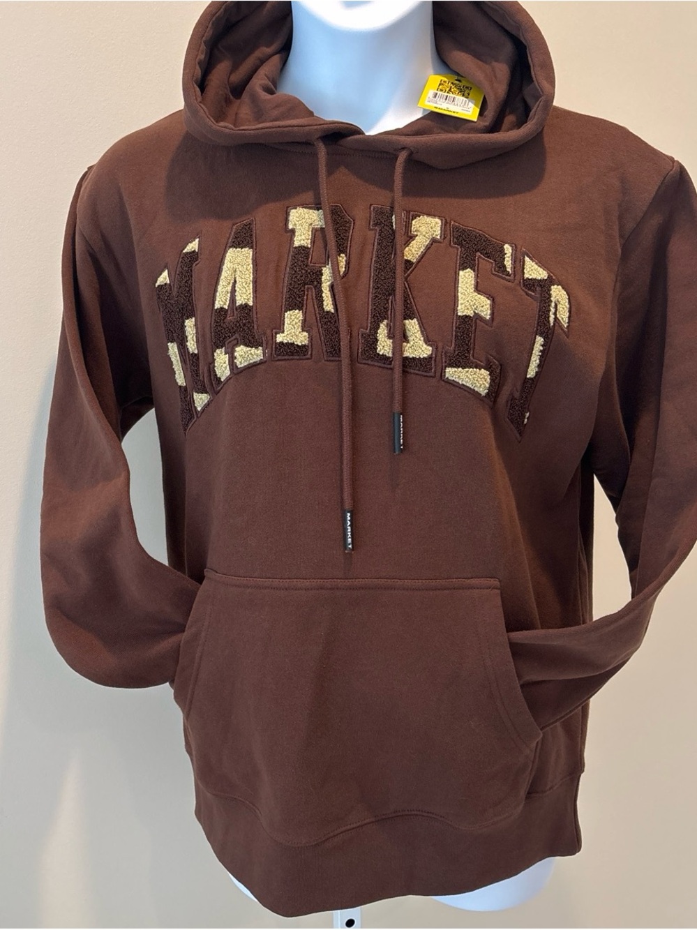 Market Brown Hoodie with Embroidered Appliqué - Men